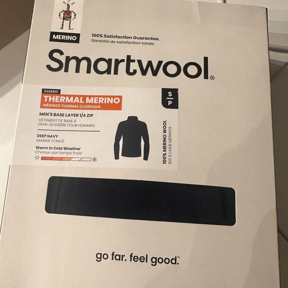 smartwool thermal merino zip men size s brand new in box bnib